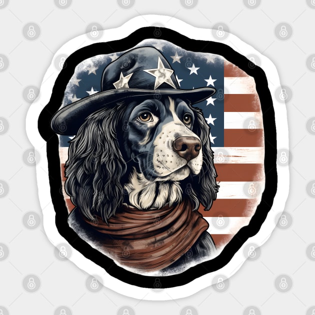 Patriotic English Springer Spaniel Sticker by NatashaCuteShop